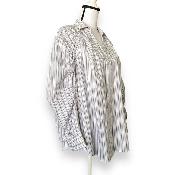 Brochu Walker The Tanner Stripe Button Up Blouse M Tempest Stripe Combo Cotton - Picture 7 of 12